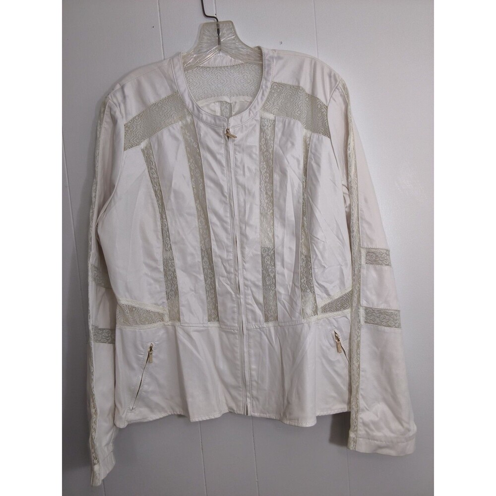 New York & Company Faux Leather  & Lace Jacket Sz XL NWT